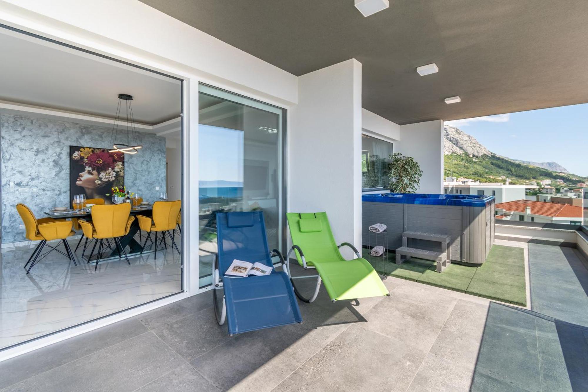 Ferienwohnung Lux Penthouse Panoramic View With Jacuzzi Makarska Exterior foto