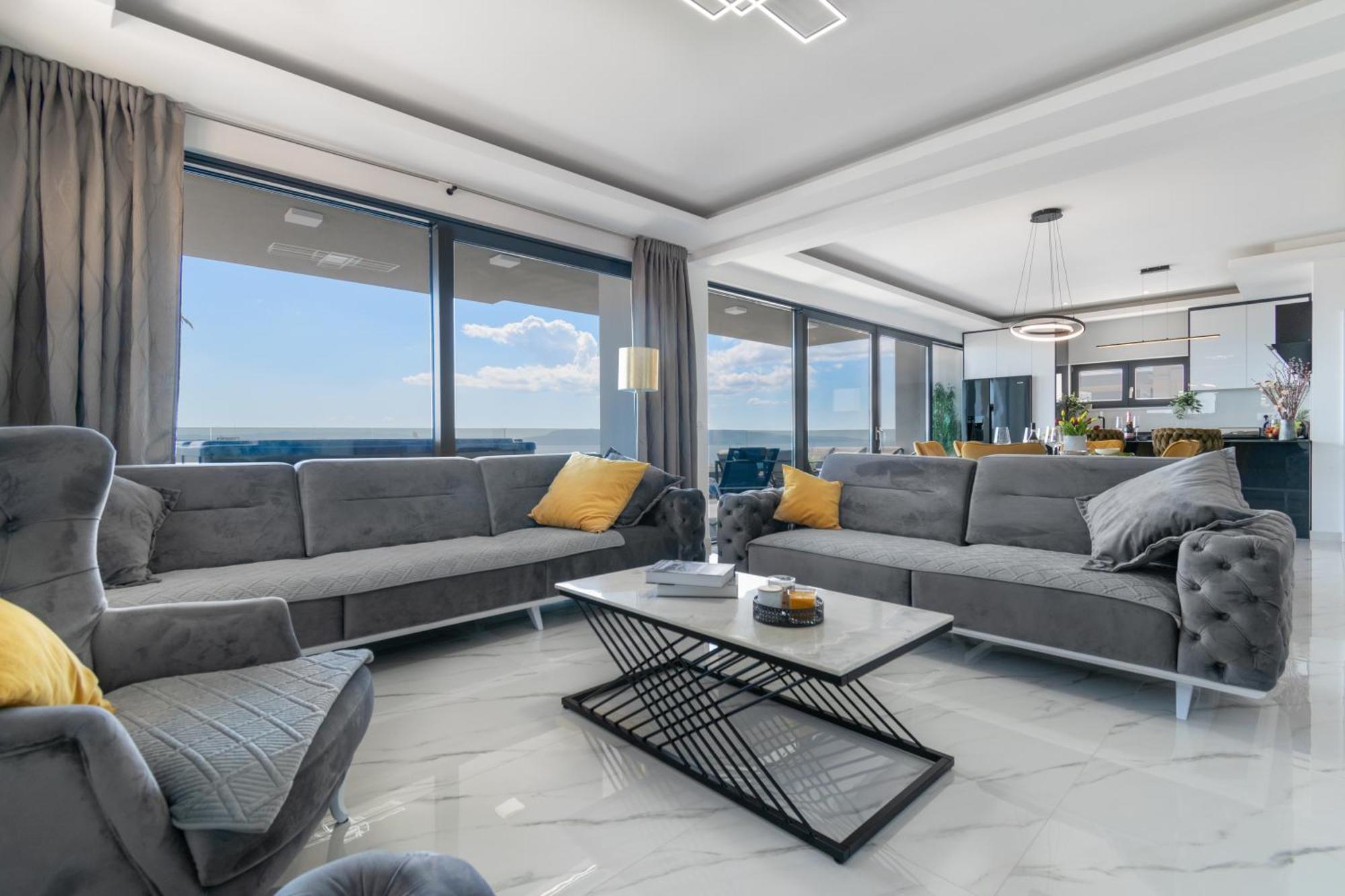Ferienwohnung Lux Penthouse Panoramic View With Jacuzzi Makarska Exterior foto