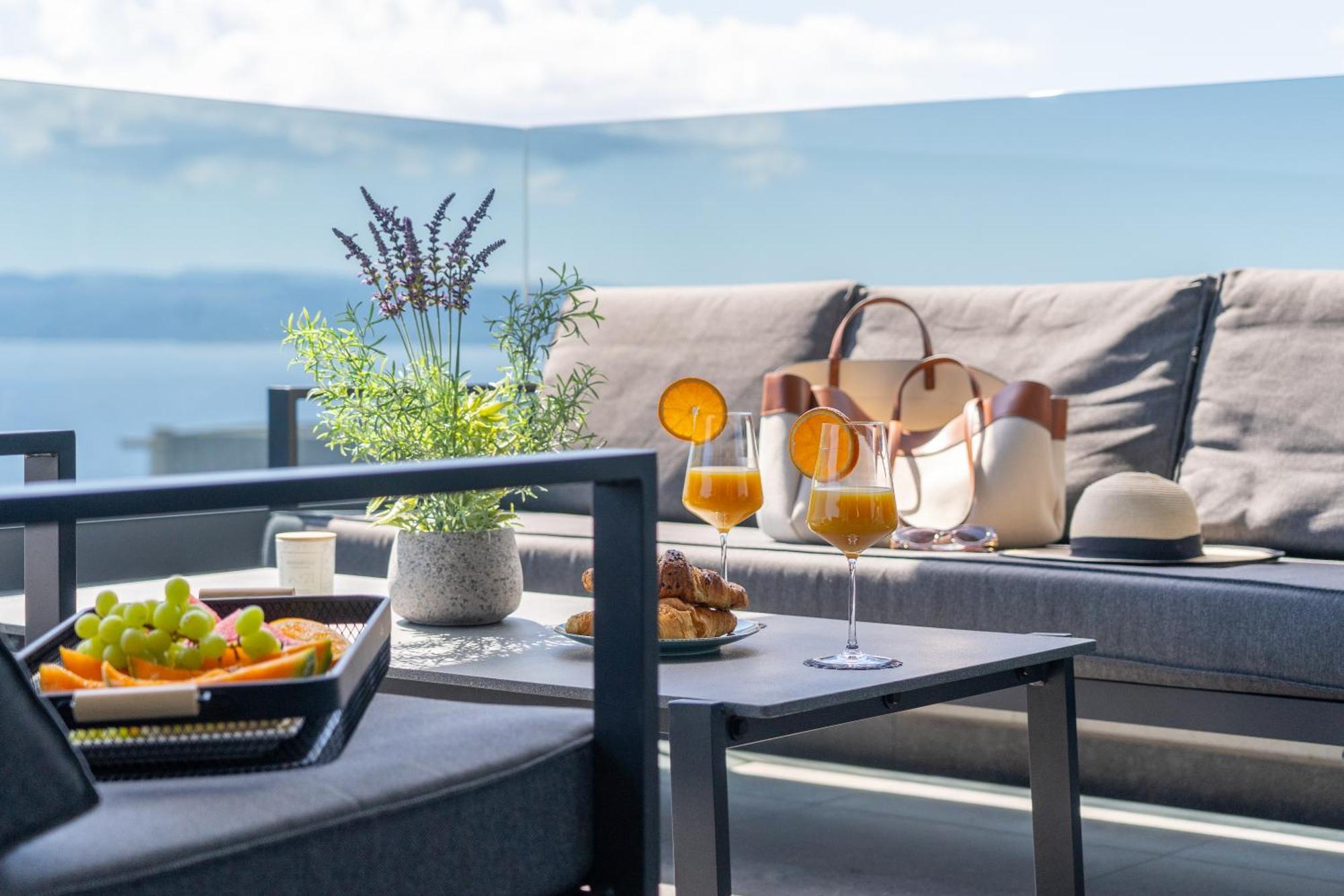 Ferienwohnung Lux Penthouse Panoramic View With Jacuzzi Makarska Exterior foto