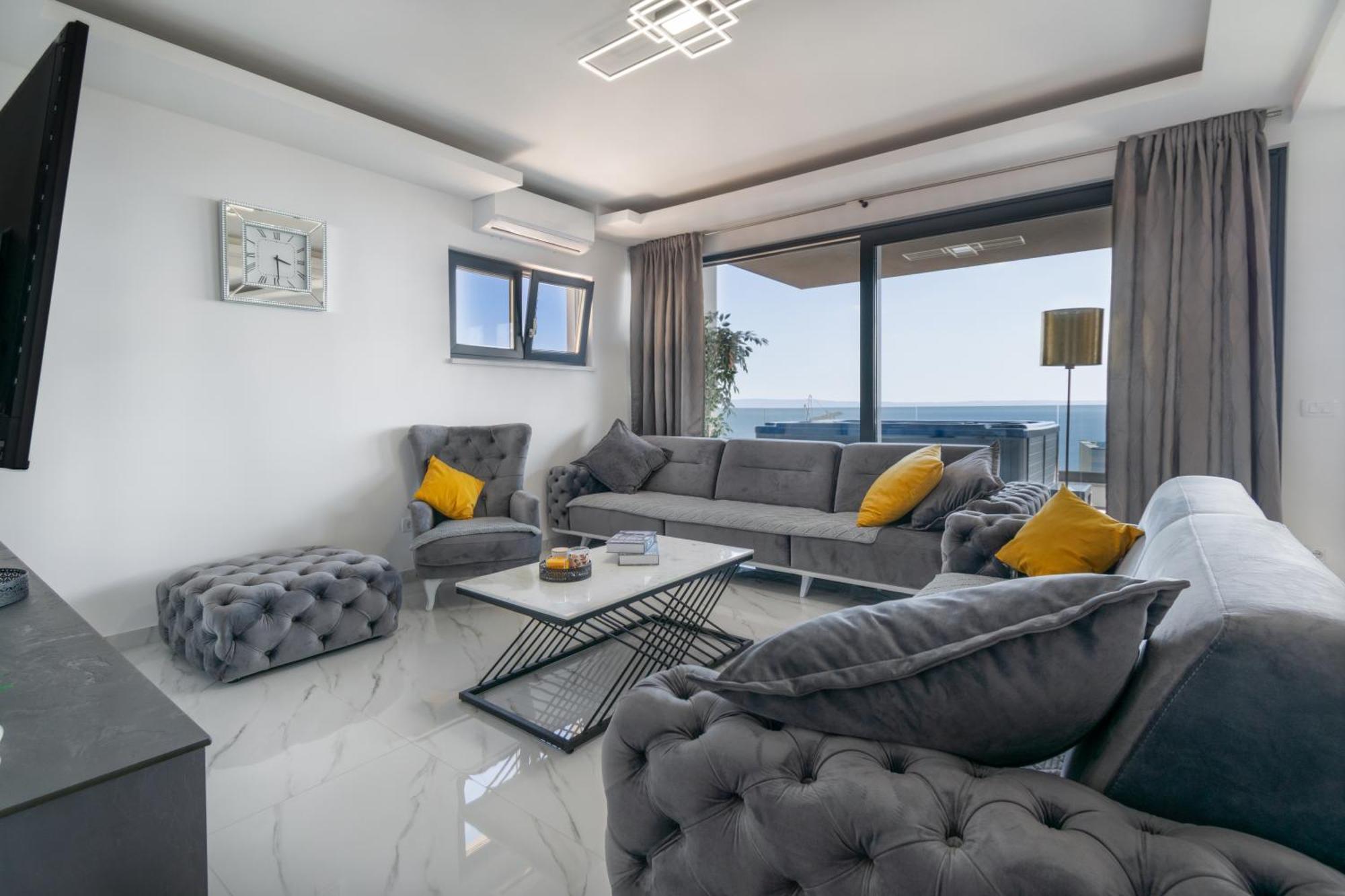 Ferienwohnung Lux Penthouse Panoramic View With Jacuzzi Makarska Exterior foto