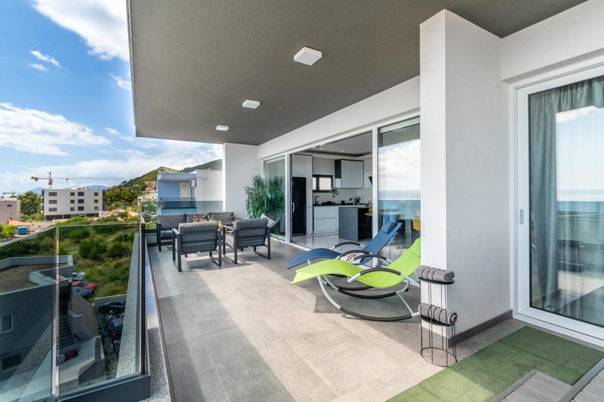 Ferienwohnung Lux Penthouse Panoramic View With Jacuzzi Makarska Exterior foto